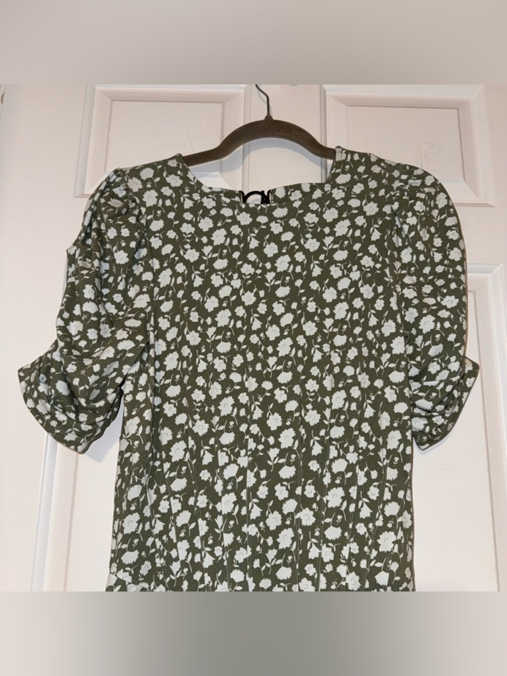 Free People Rosie Midi Dress Green white Floral Knit Open Back buckle S - Picture 7 of 16